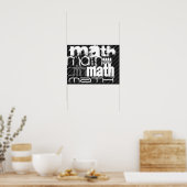 Mathe; Schwarz & Dunkelgrau Streifen Poster (Küche)