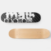 Mathe; Schwarz & Dunkelgrau Streifen Skateboard (Horizontal)