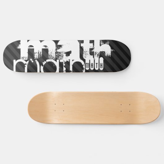 Mathe; Schwarz & Dunkelgrau Streifen Skateboard (Horizontal)