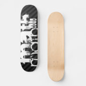 Mathe; Schwarz & Dunkelgrau Streifen Skateboard (Vorderseite)