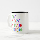 Mathe-Superheld Zweifarbige Tasse (Vorderseite Links)