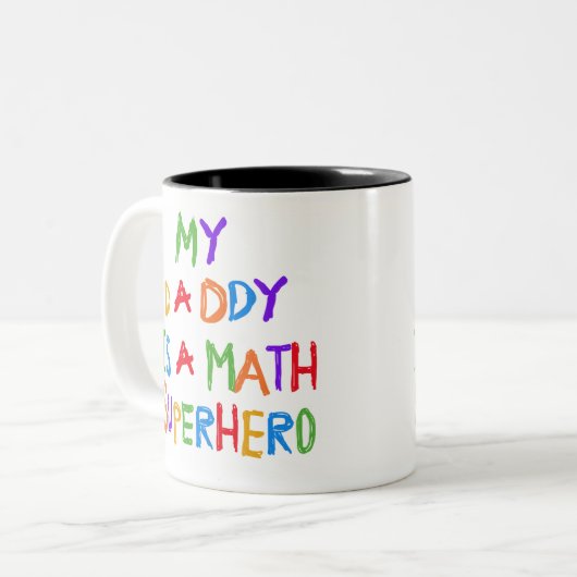 Mathe-Superheld Zweifarbige Tasse (Vorderseite Links)
