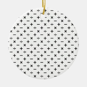Mathe-Symbole - Schwarzweiss Keramikornament