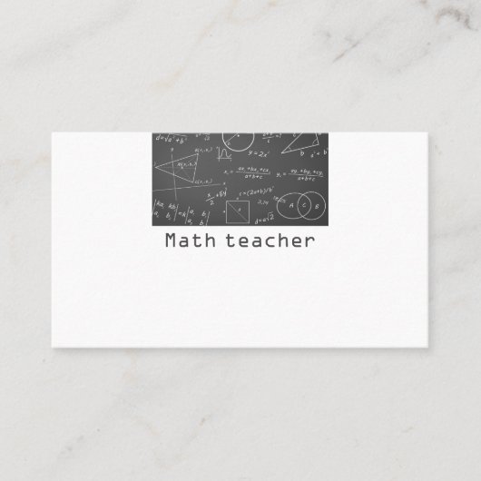 Mathe Tafel Mathelehrer Visitenkarte (Vorderseite)