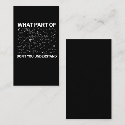 Mathe Teacher Algebra Was für ein Teil davon nicht Visitenkarte (Vorne/Hinten)