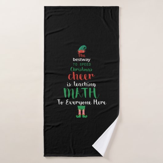 Mathe Teacher Christmas Elf Geschenkdesign Badehandtuch (Badehandtuch)