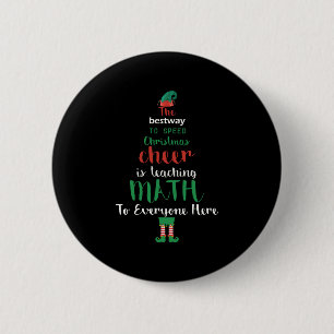 Mathe Teacher Christmas Elf Geschenkdesign Button