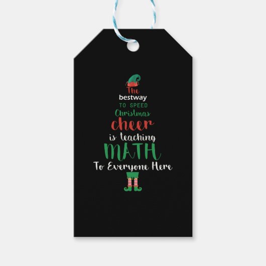 Mathe Teacher Christmas Elf Geschenkdesign Geschenkanhänger (Vorderseite)