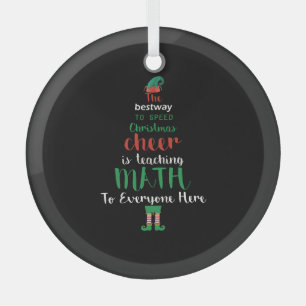 Mathe Teacher Christmas Elf Geschenkdesign Ornament Aus Glas