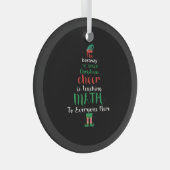 Mathe Teacher Christmas Elf Geschenkdesign Ornament Aus Glas (Vorderseite Rechts)