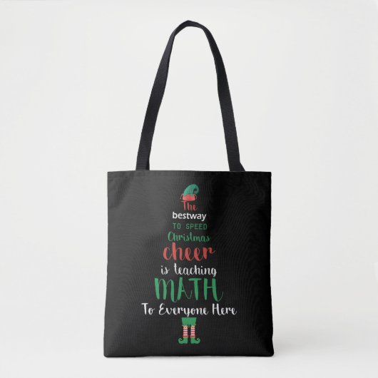 Mathe Teacher Christmas Elf Geschenkdesign Tasche (Vorderseite)