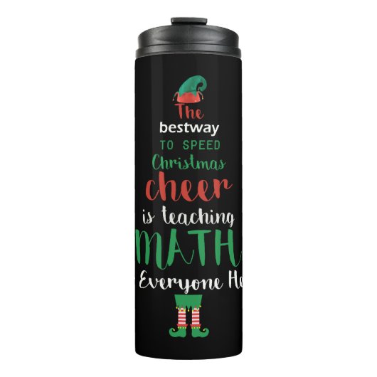 Mathe Teacher Christmas Elf Geschenkdesign Thermosbecher (Vorderseite)