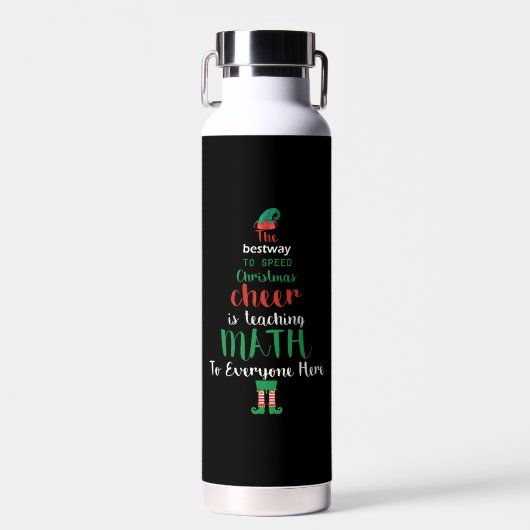Mathe Teacher Christmas Elf Geschenkdesign Trinkflasche (Vorne)