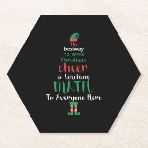 Mathe Teacher Christmas Elf Geschenkdesign Untersetzer