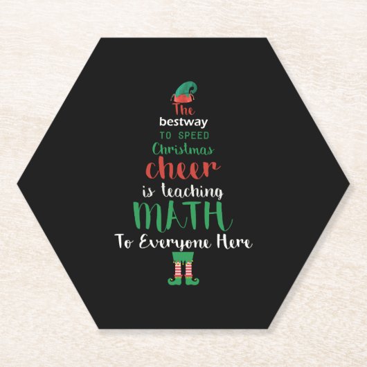 Mathe Teacher Christmas Elf Geschenkdesign Untersetzer (Vorderseite)