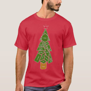 Mathe Teacher Weihnachtsbaum Made of Shapes T-Shirt