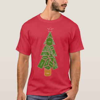 Mathe Teacher Weihnachtsbaum Made of Shapes T-Shirt