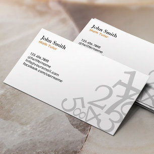 Mathe-Tutor-einfacher Zahl-Lehrer schlicht Visitenkarte