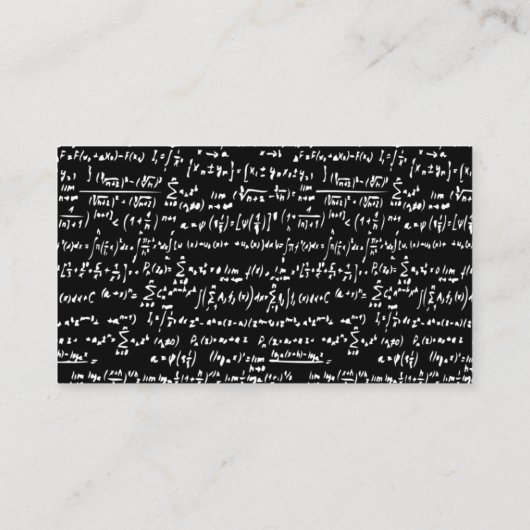 Mathe-Tutor-hellgraue Mathe-Formeln Visitenkarte (Rückseite)