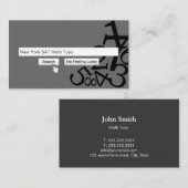 Mathe-Tutor-kreatives SuchBar dunkelgrau Visitenkarte (Vorne/Hinten)