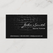 Mathe Tutor Lehrer Beruflich Formeln Dark Visitenkarte (Vorderseite)