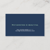 Mathe Tutor White Number Design Blue Business Card Visitenkarte (Rückseite)