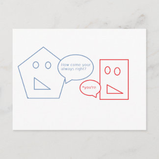 Mathe und English Pub Postkarte