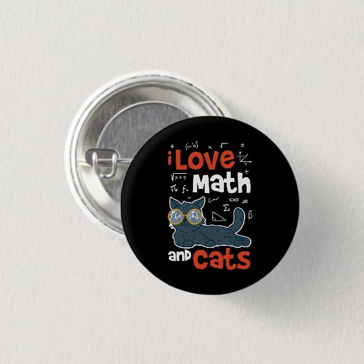 Mathe und Katzen Button (Vorne & Hinten)