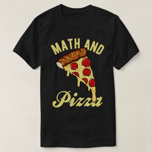 Mathe und Pizza T-Shirt (Design vorne)
