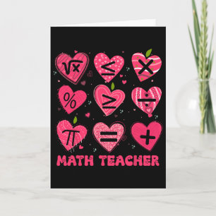 Mathe Valentinstag Lehrer Mathe Symbole Arithmetik Karte