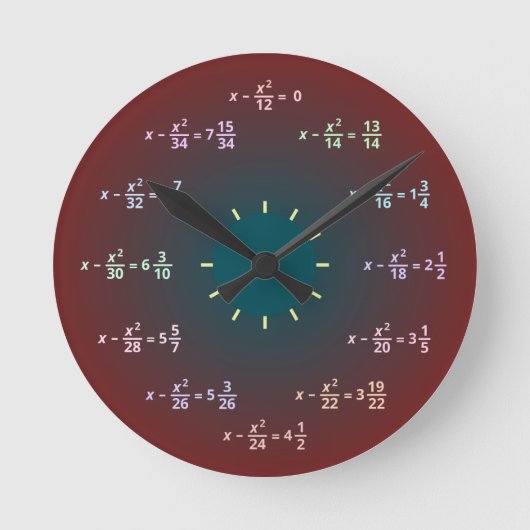 Mathe-Wanduhr (AM-PM) Runde Wanduhr (Vorderseite)