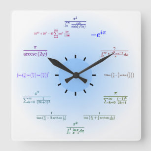 Mathe-Wanduhr Quadratische Wanduhr