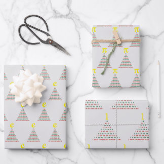 Mathe-Weihnachtsbäume Geschenkpapier Set