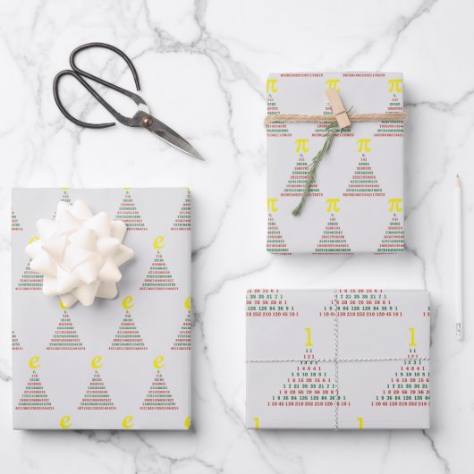 Mathe-Weihnachtsbäume Geschenkpapier Set (Vorderseite)