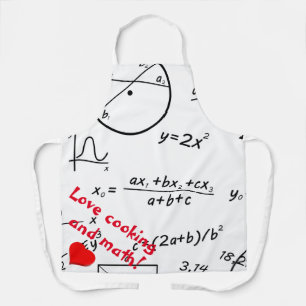 Mathe Whiteboard Liebe Kochen und Mathe Schürze