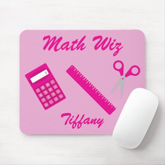 Mathe Wiz in Pink Mousepad (Mit Mouse)