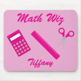 Mathe Wiz in Pink Mousepad