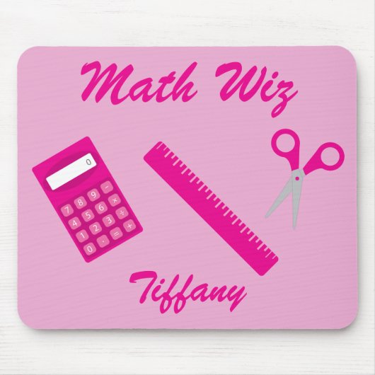 Mathe Wiz in Pink Mousepad (Vorne)