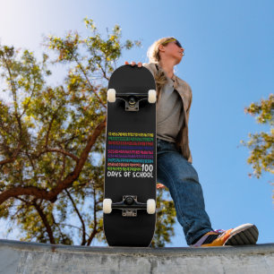 Mathe Zahlen 100. Schultag Lehrer Kinder  Skateboard