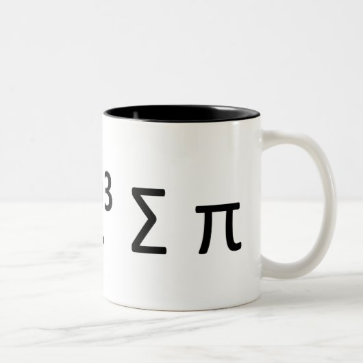 Mathegeek-Tasse: I PU mit 8 Summen Zweifarbige Tasse (Rechts)