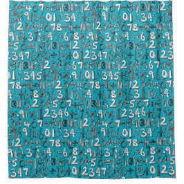 Mathegekritzelblau Duschvorhang