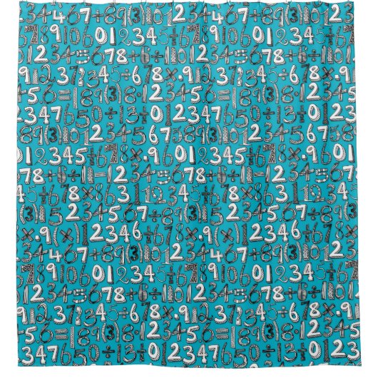 Mathegekritzelblau Duschvorhang (Vorderseite)