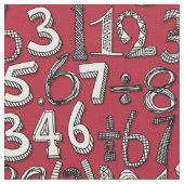 Mathegekritzelrot Stoff (Nahaufnahme)