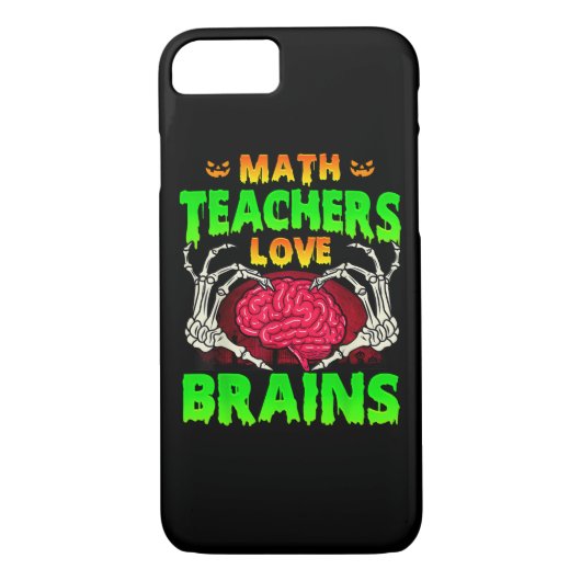 Mathelehrer Gehirne Skeleton Hand Herz Halloween Case-Mate iPhone Hülle (Rückseite)