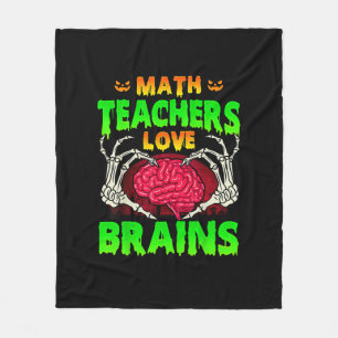 Mathelehrer Gehirne Skeleton Hand Herz Halloween Fleecedecke
