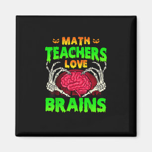 Mathelehrer Gehirne Skeleton Hand Herz Halloween Magnet
