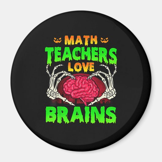 Mathelehrer Gehirne Skeleton Hand Herz Halloween Magnet (Vorne)