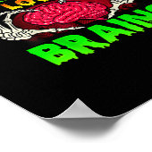 Mathelehrer Gehirne Skeleton Hand Herz Halloween Poster (Ecke)