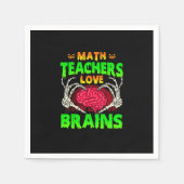 Mathelehrer Gehirne Skeleton Hand Herz Halloween Serviette (Vorderseite)