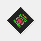 Mathelehrer Gehirne Skeleton Hand Herz Halloween Serviette (Ecke)